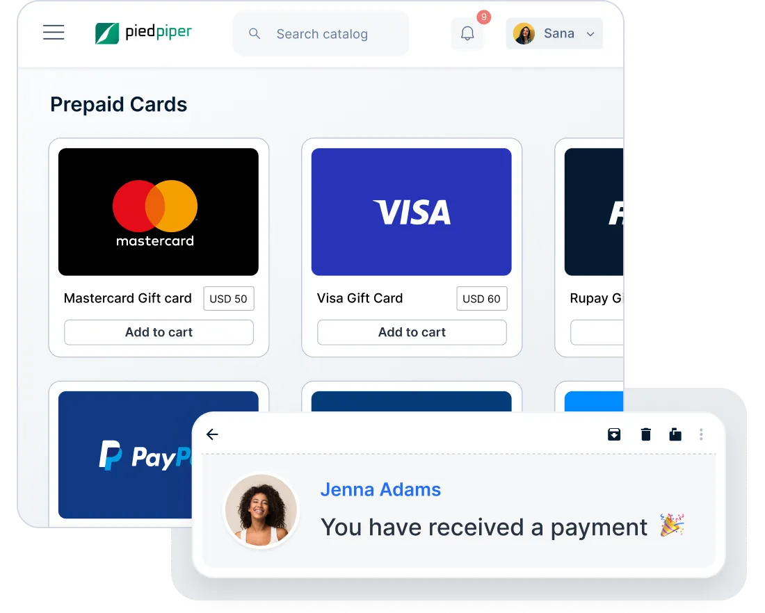 Prepaid Visa or Mastercard card